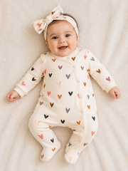 Grenouillère Coeurs 1 bandana coton
