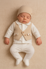 Pack naissance classy boy effet gilet velours 5 pcs