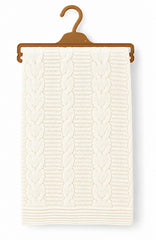 Couverture tricot épaisse welsoft K2083 - Ekru 80x90 cm