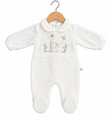Grenouillère Lapinette Fleury col froufrou 1 pcs velours