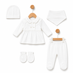 Pack naissance leger 4 boutons super classy girl 5 pcs coton