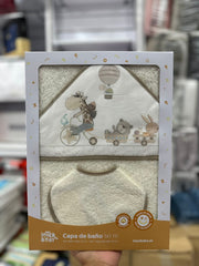 Coffret Cape de bain “Let’s Go Amigo” 100x100 cm avec bavoir – Interbaby
