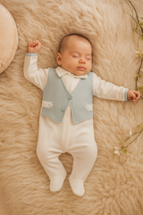 Grenouillère classy boy effet gilet velours