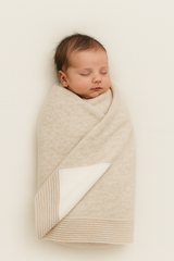 Couverture unie molletonnée 80x90 cm - Beige