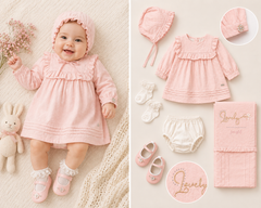 Pack naissance robe avec accessoires 6 pcs Premium