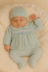 Pack naissanve Jolie nœud centré velours mint style 5 pcs