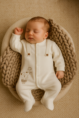 Grenouillère salopette nounours happy coton