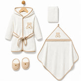 Coffret sortie de bain nounours Happy 4 pcs coton