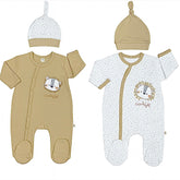 Pack Matchy Chatons 2 Grenouillères 2 Bonnets Beige