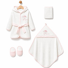 Coffret sortie de bain little baby girl 4 pcs coton 0m+