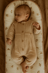 Grenouillère unie mousseline classy baby boy