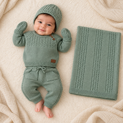 Pack naissance tricot 5 pcs full mint