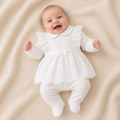 Grenouillère girly full white classe extreme coton