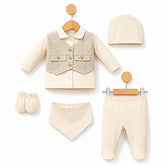 Pack naissance effet gilet classy boy 5 pcs velours
