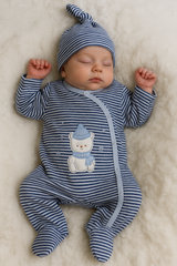 Grenouillère bear winter 1 bonnet velours