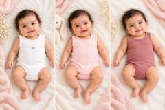 Pack de 3 bodies Hello sans manches ecru rose mauve