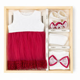 Coffret ROBE avec accessoires "Sbou3" Rouge cerise style 5 pcs