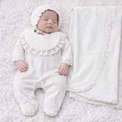 Pack naissance 4 pcs classy girl col froufrou coton