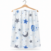 Draps lange étoiles nuages bleu gris 75x85 cm
