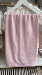 Couverture unie rose coton 80x90 cm
