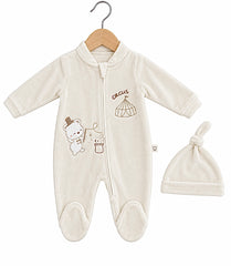 Grenouillère nounours Circus 1 bonnet velours