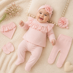 Pack naissance full froufrou classy girl 5 pcs coton
