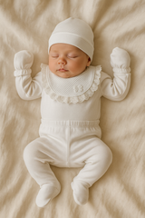 Pack naissance jolie fleur sur col 5 pcs coton