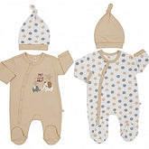 Pack de 2 Grenouillères matchy elephant 2 bonnets