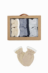 Coffret pack de 6 paires de moufles duo beige lacivert gris