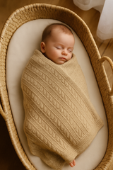 Couverture Triko welsoft 2 couches 85x95 cm - Beige