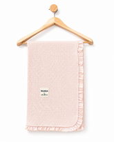 Couverture coton unie froufrou 80x90 cm - 3 colories