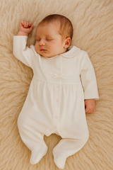 Grenouillère jolie nœud centré coton