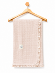 Couverture coton unie froufrou 80x90 cm - 3 colories
