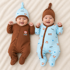 Pack de 2 grenouillères 2 bonnets Duffy coton