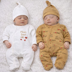 Pack 2 grenouillères matchy love mom dad coton