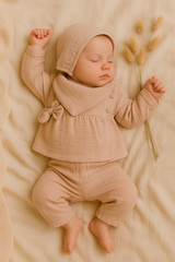 Pack naissance jolie nœud mousseline fraichy girly 5 pcs coton