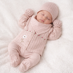 Pack naissance jolie fleur avec fleurs multiples centrées 5 pcs coton