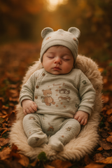 Grenouillère Race Bear 1 bonnet coton épais