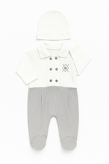 Grenouillère super classy boy boutons centrés 1 bonnet