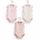 Pack de 3 bodies Lapine sans manches ecru rose saumon