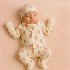 Pack naissance Fraise 5 pcs coton