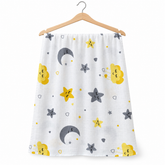 Draps lange étoiles nuages jaune gris 75x85 cm