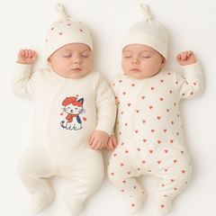 Pack de 2 Grenouillères matchy Happy Thought 2 bonnets