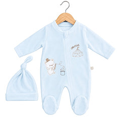 Grenouillère nounours Circus 1 bonnet velours