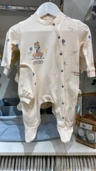 Grenouillère Let's GO on vacation 1 bonnet coton bio