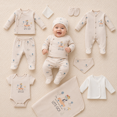 Coffret naissance Let's GO 10 pcs coton bio