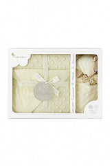 Coffret Couverture en velours 80x110 cm+ Doudou interbaby - Crème