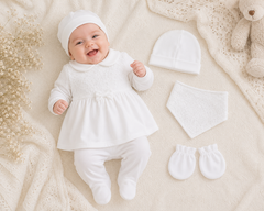 Pack naissance petit noeud effet sup mtrouz 5 pcs coton full white