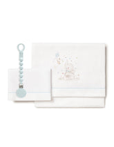 Interbaby - Parure de lit 60x120 + porte sucette coton Mod Elephant B Azul