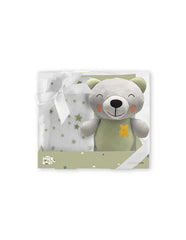 Interbaby Coffret couverture 80x110 cm + Peluche Mod Osito Vert